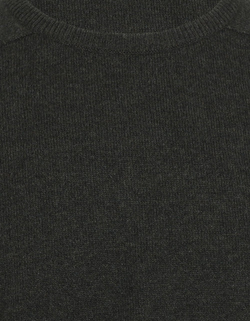 Lambswool round neck sweater | Seaweed