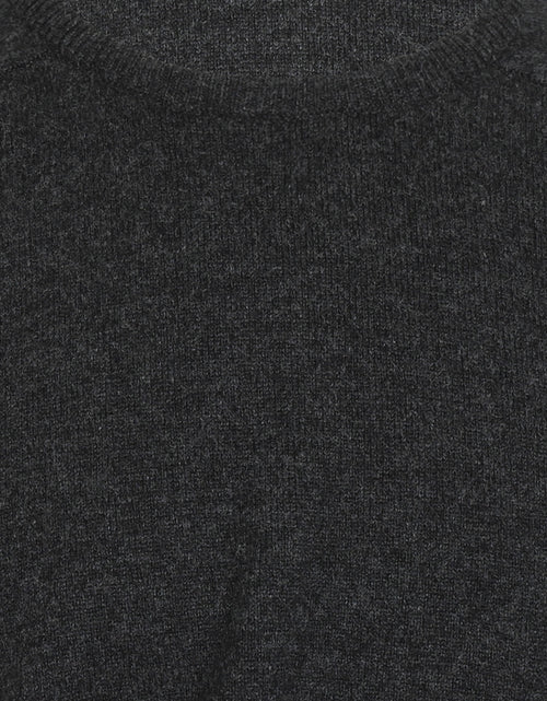 Lambswool round neck sweater | Charcoal