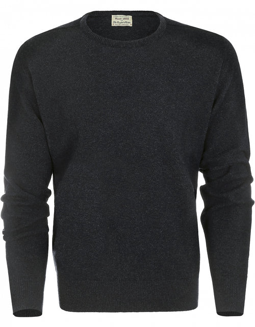 Lambswool round neck sweater | Charcoal