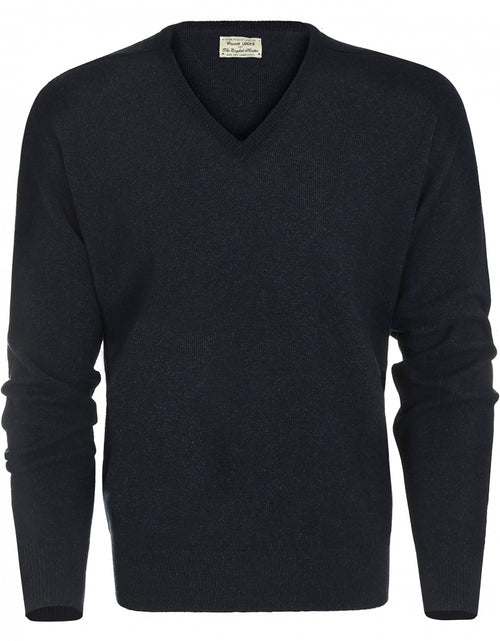 William Lockie Pullover Lamswol V-hals | Oxford Blue