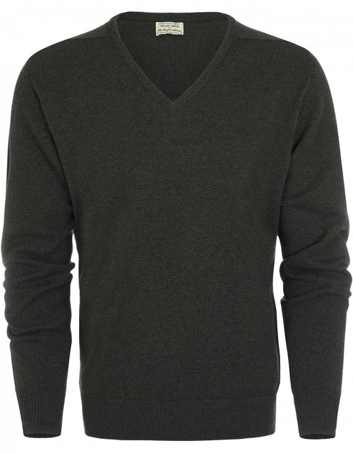 William Lockie Pullover Lambswool V-neck | Seaweed