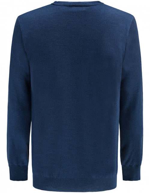 Merino wool v-neck sweater | Blue