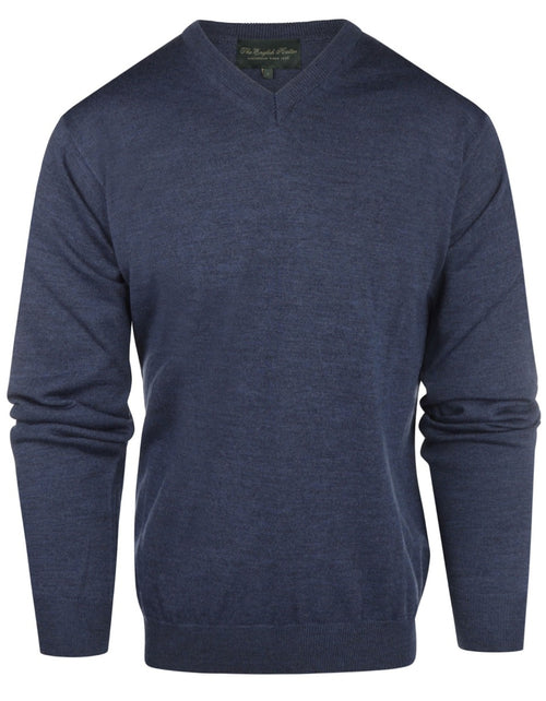 Pullover merino wool v-neck | Light Indigo