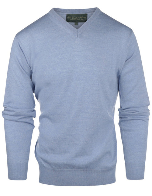 Merino wool v-neck sweater | Light Blue