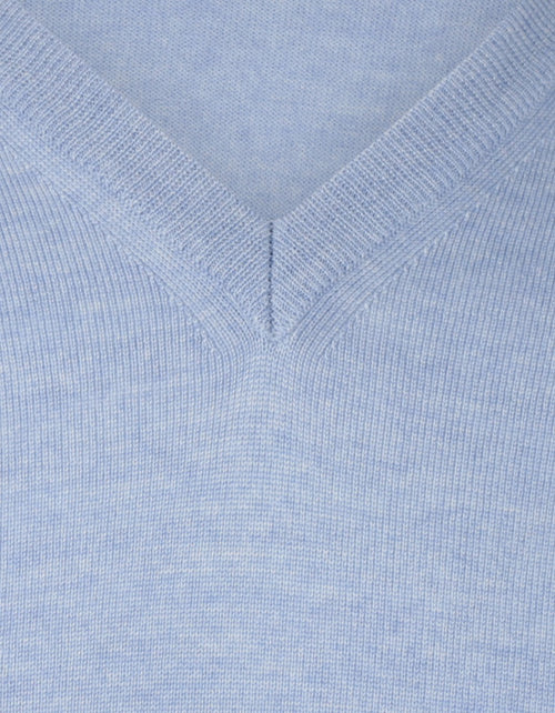 Merino wool v-neck sweater | Light Blue