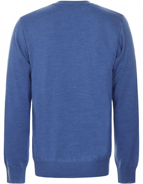 Merino wool v-neck sweater | Blue