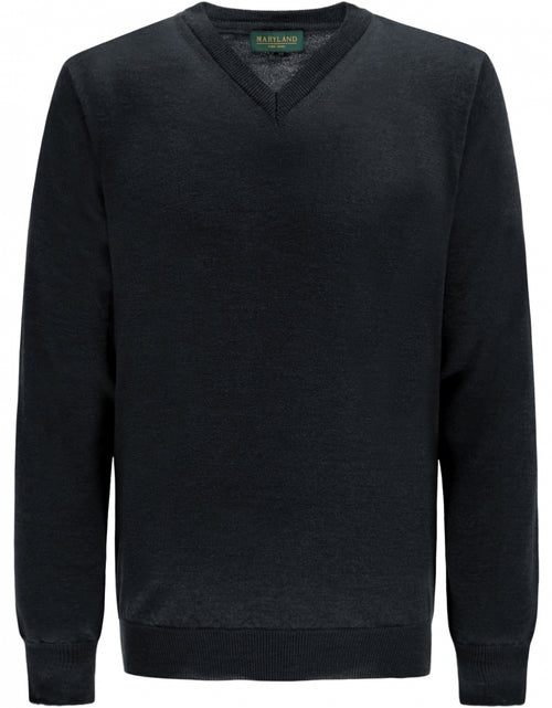 Merino wool v-neck sweater | Blue-grey