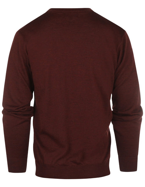 Pullover merino wol v-hals | Bordeaux