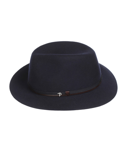 Sporty Italian Hat Wool Felt | Navy Blue