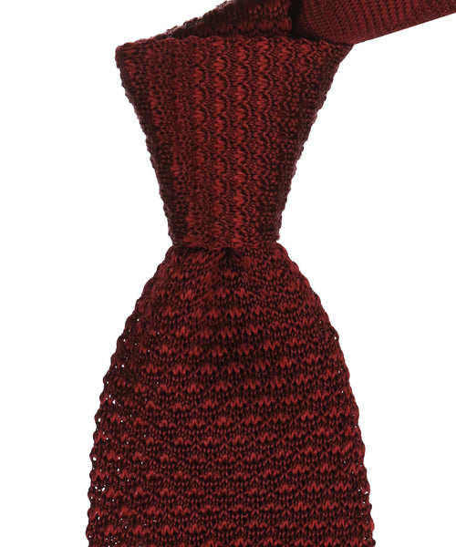 Crochet Silk Tie | Bordeaux Red