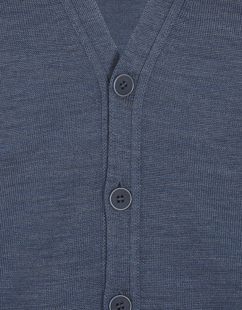 Button Vest Classic Merino Wool | Blue