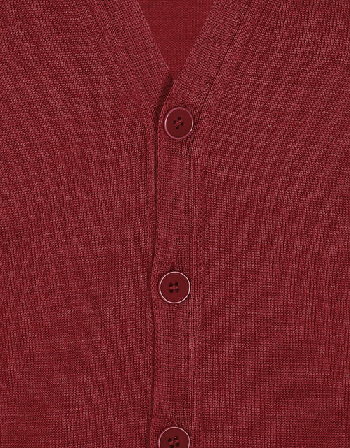 Knoop Vest Klassiek merinowol | Bordeaux