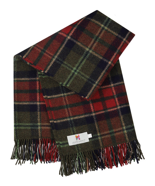 Ierse Plaid van Shetland Wol | Loden Navy Claret Plaid