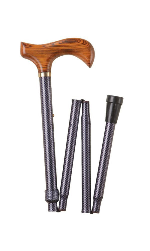 Folding Walking Stick | Black Check