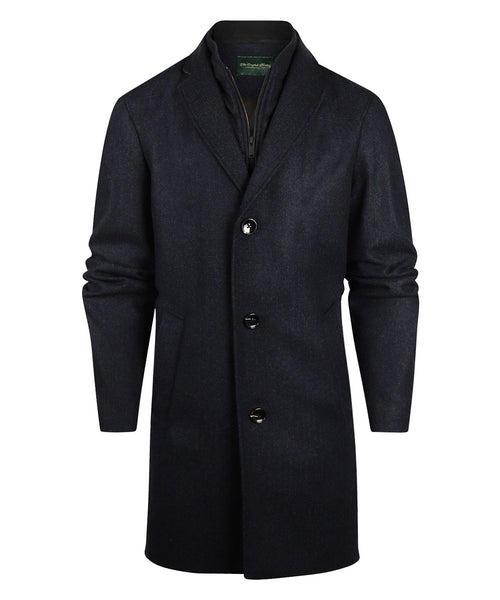 Long coat wool mix Hans | Blue