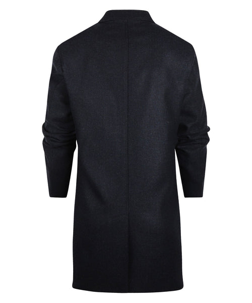 Long coat wool mix Hans | Blue