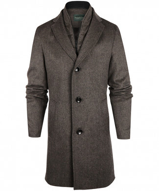 Long coat wool mix Hans | Brown