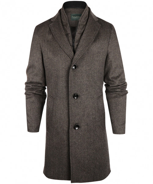 Long coat wool mix Hans | Brown