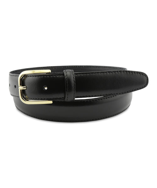 Leather Belt Gold Buckle | Black