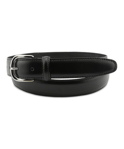 Leather Belt Silver Stripe | Black