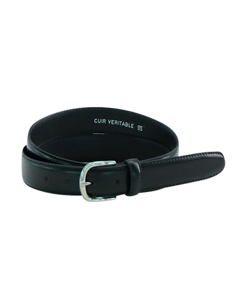 Leather Belt Silver Stripe | Black