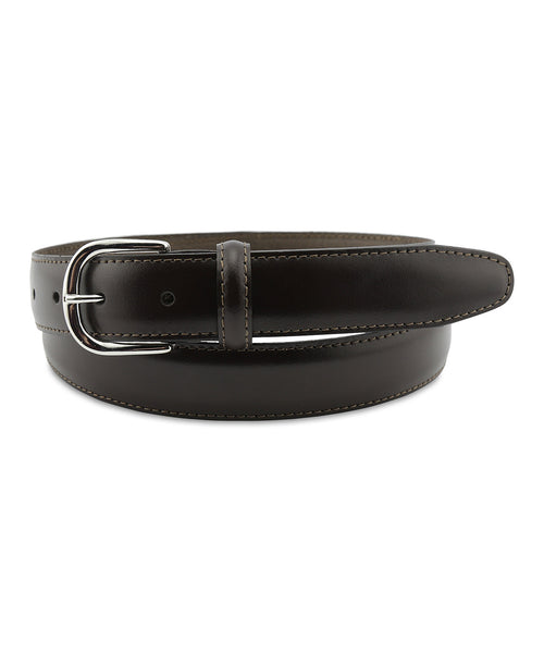 Leather Belt Silver Stripe | Brown