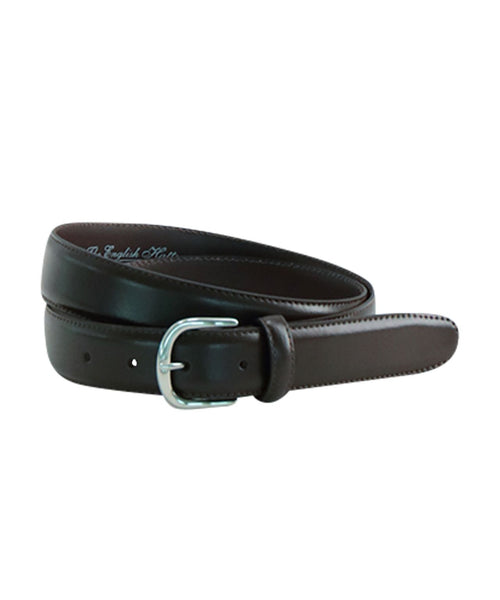 Leather Belt Silver Stripe | Brown