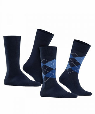 Everyday Argyle Mix 2-Pack Heren Sokken | Blauw