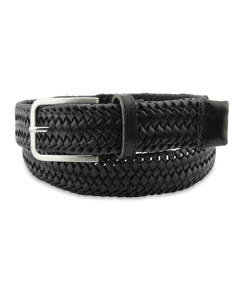 Elegant Braided Leather Belt | Black