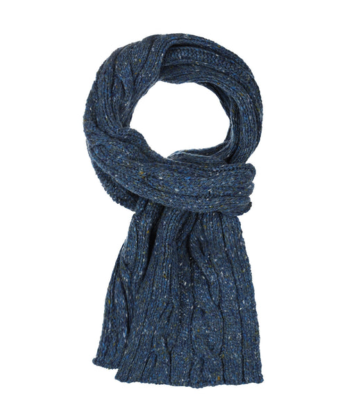 Ierse Wollen Sjaal | Denim Blauw