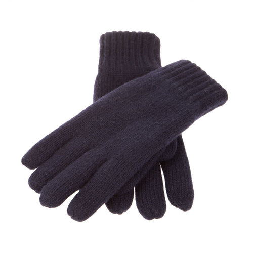 Warm Wool Mix Gloves | Navy Blue