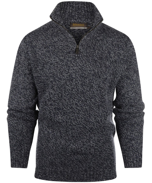 Fisherman Zip-up Sweater | Blue