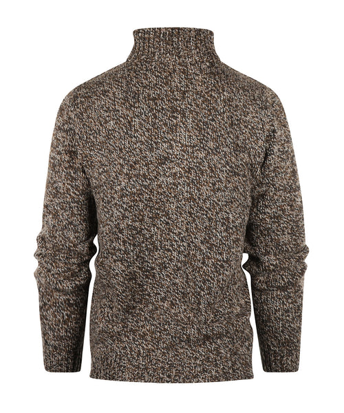 Fisherman Zip-up Sweater | Brown