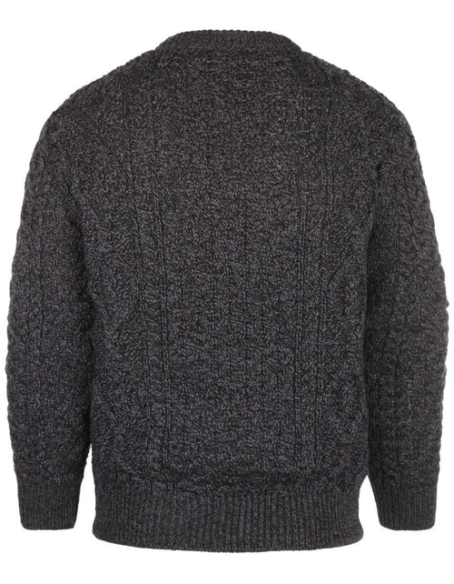 Aran round neck sweater | Anthracite Grey