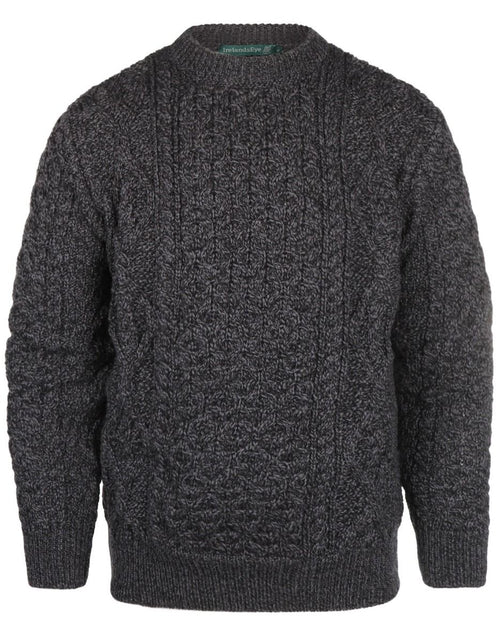 Aran round neck sweater | Anthracite Grey