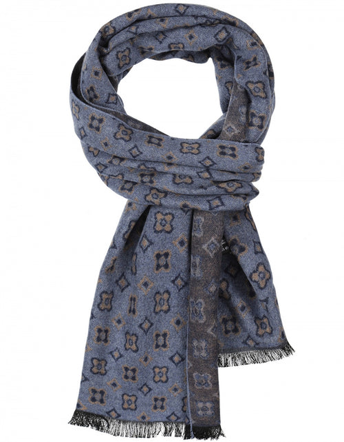 Viscose Scarf with classic Print | Blue