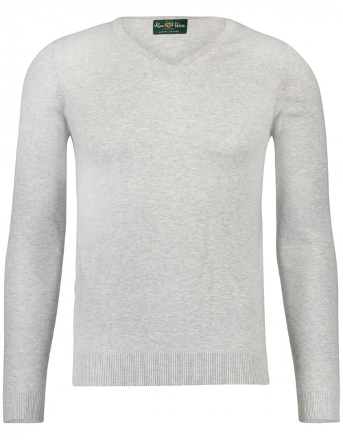 Sweater Cotton/Cashmere v-neck | Grey