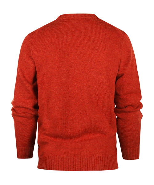 Alan Paine Shetland Crew Neck Pullover | Red