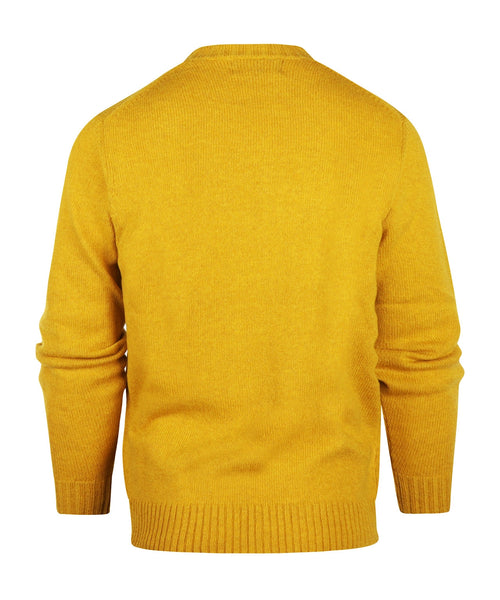 Alan Paine Shetland Crew Neck Pullover | Yellow