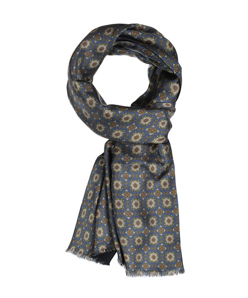 Scarf Silk and Wool | Blue