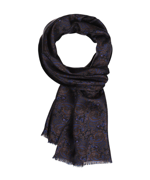 Scarf Silk and Wool | Blue