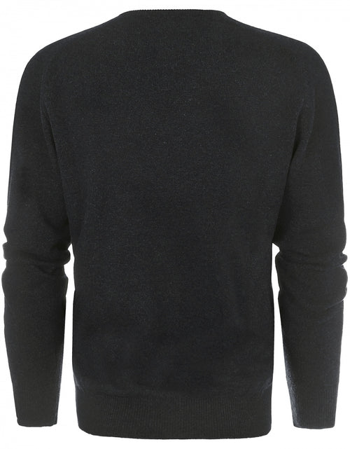 Lambswool round neck sweater | Charcoal