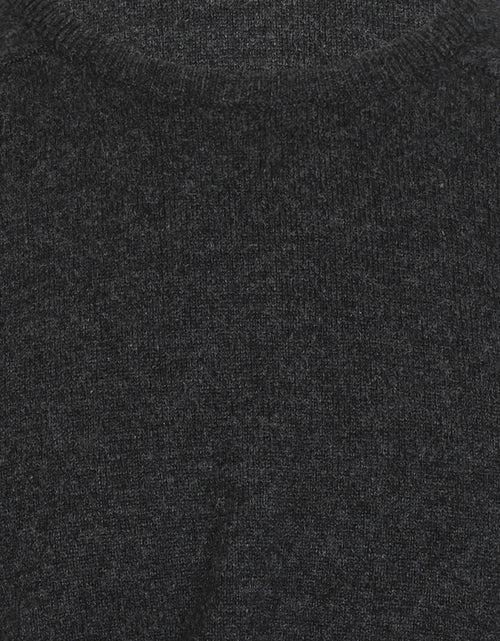 Lambswool round neck sweater | Charcoal