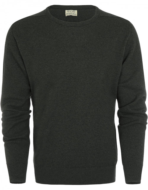 Lambswool round neck sweater | Seaweed