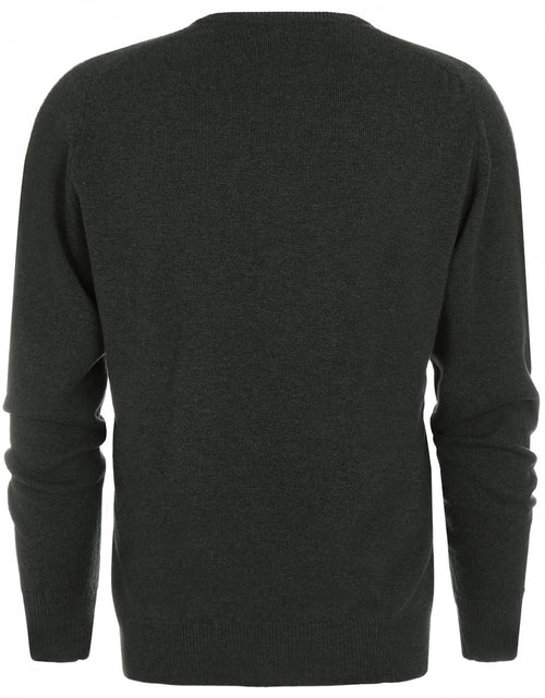 Lambswool round neck sweater | Seaweed