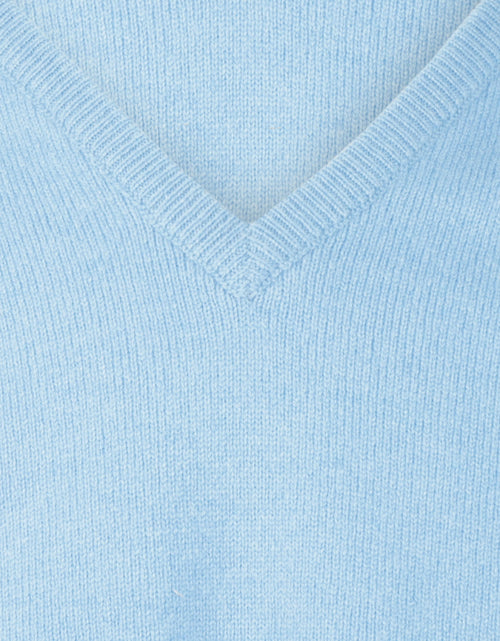 William Lockie Pullover Lamswol V-hals | Blue Sky