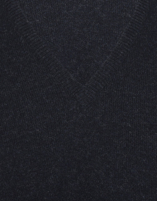 William Lockie Pullover Lamswol V-hals | Oxford Blue