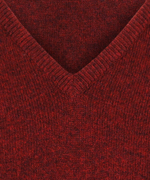 William Lockie Pullover Lambswool V-neck | Red Velvet