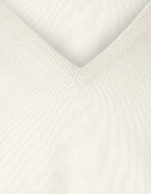 William Lockie Pullover Lamswol V-hals | Ecru