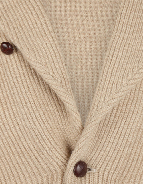 Button vest camel hair shawl collar | Blonde